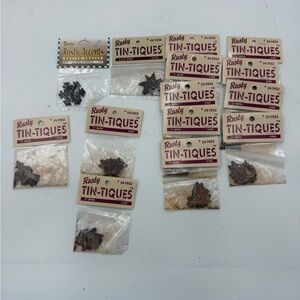 Lot of 14 Rusty Tin-Tiques witch, snowflakes & Stars Lot